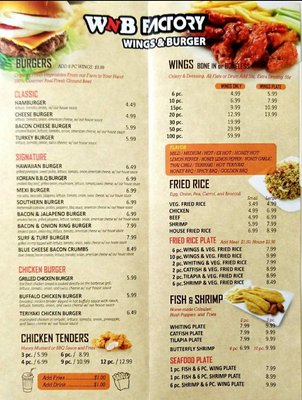 Menu photo 1 WNB Factory Wings & Burger Stone Mountain, GA