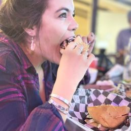 Pulled pork sandwich. So good had to show my happy face while eating it! Pulled pork sandwich. So good had to show my happy face while eating it!
