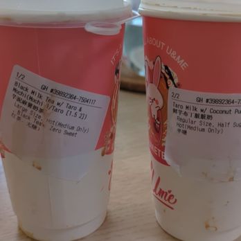 Ume Tea - I ordered one large size and one regular size, but got 2 regular size tea.  I tried to call them but no one answered the phone. - Coffee & Tea Near Me - Cupertino, California