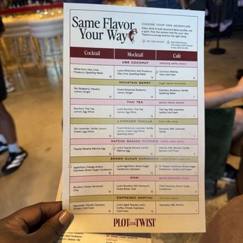 Plot Twist - Menu 6/2026 - Coffee & Tea Near Me - Charlotte, North Carolina