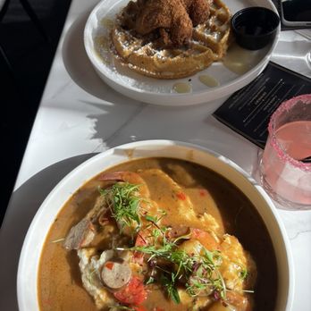 Brulee - Shrimp and grits and chicken and waffles - Breakfast & Brunch Near Me - Chicago, Illinois