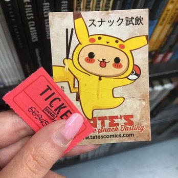 Tate's Comics - This cute little Pikachu was the logo for the snack tasting event. Oh, and ticket obviously. - Comic Books Near Me - Lauderhill, Florida