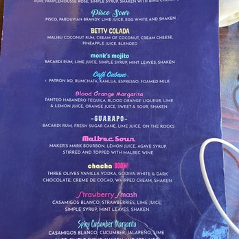BaBaLoo Lounge - Menu - Cuban Near Me - Palm Desert, California