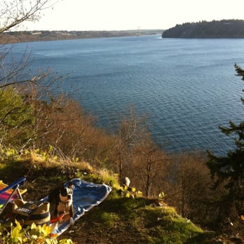 Point Defiance Park - View of Narrows Bridge area of the Puget Sound from spot along 5-mile drive at Pt. Defiance. - Parks Near Me - Tacoma, Washington