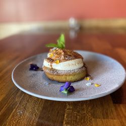 Sterling Dining Experience - Espresso soaked olive oil cake, cocoa powder, whipped espresso cream