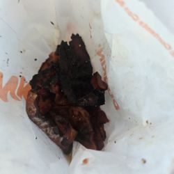 Burnt bacon