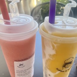 Strawberry peach tea and coconut mango-GREAT! Strawberry peach tea and coconut mango-GREAT!