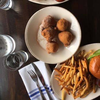 Coalition Restaurant - Cardamom sugar donuts and the coalition burger with fries. - American Near Me - Minneapolis, Minnesota Coalition Restaurant - Cardamom sugar donuts and the coalition burger with fries. - American Near Me - Minneapolis, Minnesota