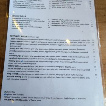 Shizen - Menu - Sushi Bars Near Me - San Francisco, California