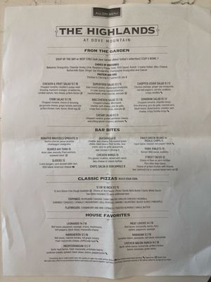 Menu photo 8 Highlands Bar & Grille Marana, AZ Menu photo 8 Highlands Bar & Grille Marana, AZ