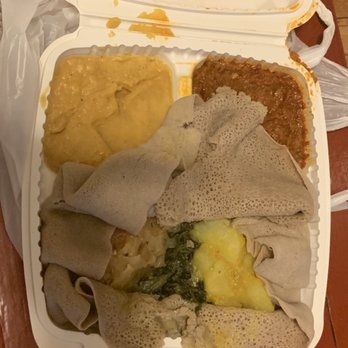 Keren Restaurant - Veggie Combo with Enjera - Ethiopian Near Me - Washington, DC, District of Columbia