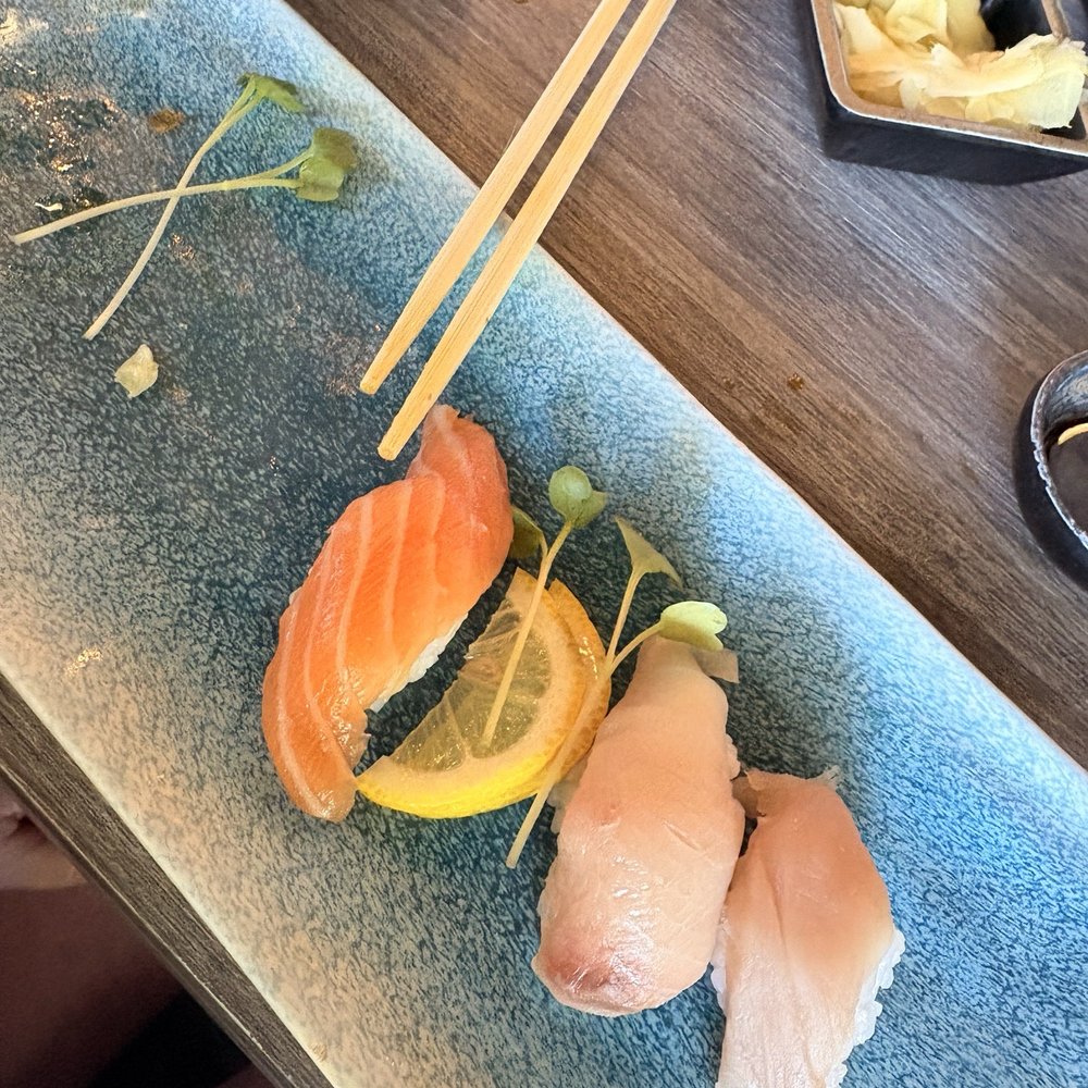 Sushi Tsunami - Salmon nigri and yuzu yellowtail - Sushi Bars Near Me - Pleasant Hill, California Sushi Tsunami - Salmon nigri and yuzu yellowtail - Sushi Bars Near Me - Pleasant Hill, California