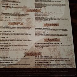 Jrs Mexican Steakhouse - Menu Jan 2025