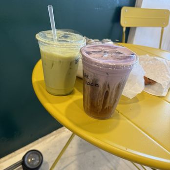 Lemon Grove Coffee - Matcha latte on the left. Ube cold brew on the right. - Coffee & Tea Near Me - Lemon Grove, California Lemon Grove Coffee - Matcha latte on the left. Ube cold brew on the right. - Coffee & Tea Near Me - Lemon Grove, California