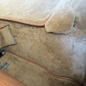ASM Auto Upholstery - Threads pulled out in patches. Crooked piece over the transmission tunnel. - Furniture Reupholstery Near Me - Dallas, Texas ASM Auto Upholstery - Threads pulled out in patches. Crooked piece over the transmission tunnel. - Furniture Reupholstery Near Me - Dallas, Texas