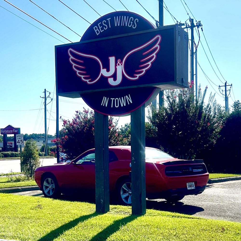J & J Wings Cafe - Sign - Chicken Wings Near Me - Greenville, North Carolina J & J Wings Cafe - Sign - Chicken Wings Near Me - Greenville, North Carolina