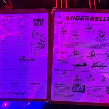 Underbelly - Menu - Bars Near Me - San Diego, California Underbelly - Menu - Bars Near Me - San Diego, California