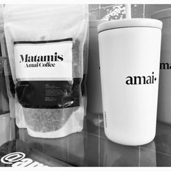 Amai - Matamis Coffee bags and tumblers are for sale.