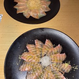 Passion fruit salmon and truffle lemon salmon.