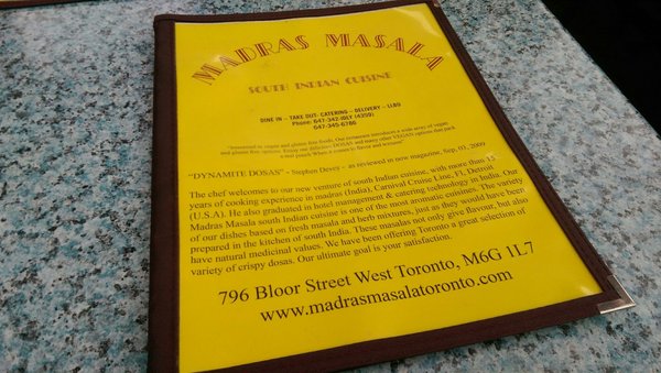Menu photo 1 Madras Masala Toronto, ON