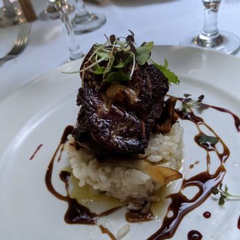 Matisse 167 - Covid Prix Fixe Course 3: Muscovy duck with foie gras, cherries, red wine demi-glace, and mushroom risotto - New American Near Me - Rutherford, New Jersey Matisse 167 - Covid Prix Fixe Course 3: Muscovy duck with foie gras, cherries, red wine demi-glace, and mushroom risotto - New American Near Me - Rutherford, New Jersey