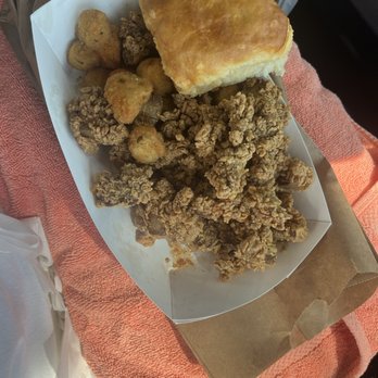 Mama's Fried Chicken - Food on the go for sure! Fried Chicken Livers, Fried Okra, and a Biscuit. - Chicken Shop Near Me - Opelousas, Louisiana Mama's Fried Chicken - Food on the go for sure! Fried Chicken Livers, Fried Okra, and a Biscuit. - Chicken Shop Near Me - Opelousas, Louisiana