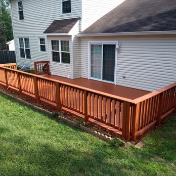EcoDecks  - powerwashed, sanded, some boards replaced, all new top boards, and two coats of paint/sealant - Decks & Railing Near Me