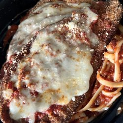 Marco's Restaurant - Eggplant Parmesan, includes linguine on side