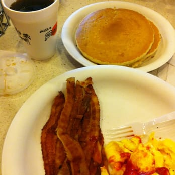 Koa Pancake House - Bacon, eggs, 3 pancakes & a huuuuge loco moco (not pictured) for $13!!! Happy tummy, happy wallet! :) - Breakfast & Brunch Near Me - Honolulu, Hawaii Koa Pancake House - Bacon, eggs, 3 pancakes & a huuuuge loco moco (not pictured) for $13!!! Happy tummy, happy wallet! :) - Breakfast & Brunch Near Me - Honolulu, Hawaii