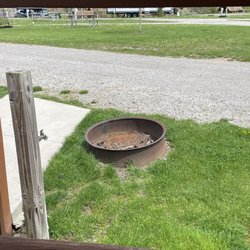 Niagara Falls / Grand Island KOA - Odd fire pit location- how do they expect people to gather around and make s'mores safely?