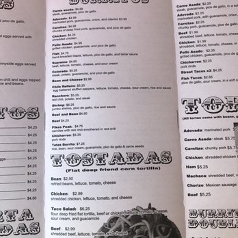Tata's Burritos - Menu page 2 - Mexican Near Me - Centennial, Colorado