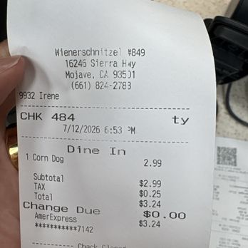 Tesla Supercharger - Receipt for my corn dog too - EV Charging Stations Near Me - Mojave, California Tesla Supercharger - Receipt for my corn dog too - EV Charging Stations Near Me - Mojave, California