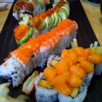 Moshi Moshi - From top to bottom: Carmel, Caterpillar, Ebay, and Jet Bunny rolls - Sushi Bars Near Me - San Francisco, California