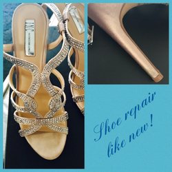 Coronado Shoe Service - I didn't get the before pictures just imagine heels sunk into grass at our door wedding! Thank you for making ready to dance again!