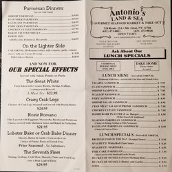 Land & Sea Fish & Lobster Corp - Menu