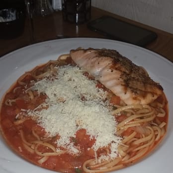 Seasons Restaurant - Filet of salmon over linguini - New American Near Me - Lone Pine, California Seasons Restaurant - Filet of salmon over linguini - New American Near Me - Lone Pine, California