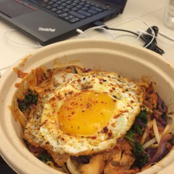 Brightwok Kitchen - Chicken stir fry with fried egg and chili coconut curry sauce... I am happy - Asian Fusion Near Me - Chicago, Illinois Brightwok Kitchen - Chicken stir fry with fried egg and chili coconut curry sauce... I am happy - Asian Fusion Near Me - Chicago, Illinois