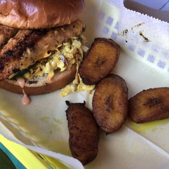 One Love Rum Kitchen - Mahi Mahi fish sandwich with sweet plantains - Caribbean Near Me - Grand Lake, Colorado