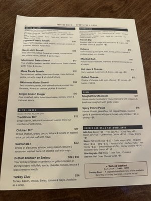 Menu photo 2 Fathead Bill's Minneapolis, MN