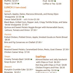 Compton Cafe at Morris Arboretum -- Fall Menu 2019