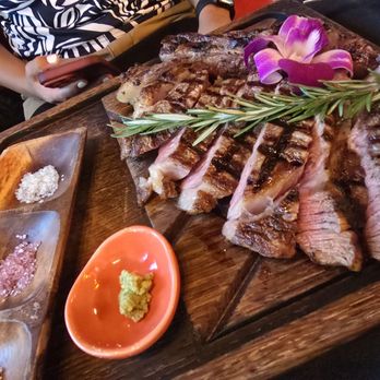 Aina Steak & Seafood - Steak, salt, wasabi - Steakhouses Near Me - Urban Honolulu, Hawaii