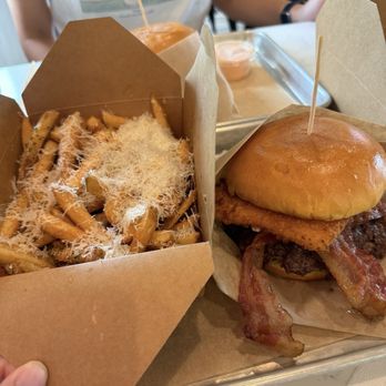 Craft Burger by Shane - Cheez It!! Burger - not the best but I do see the vision. Fries are generous. - Burgers Near Me - Alpharetta, Georgia