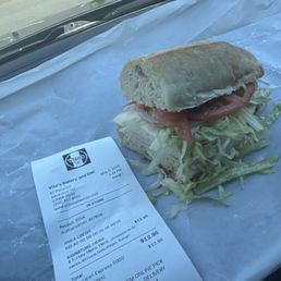 Half a sandwich and receipt Half a sandwich and receipt