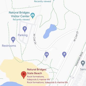 Natural Bridges State Beach - Map of Natural Bridges. - Beaches Near Me - Santa Cruz, California Natural Bridges State Beach - Map of Natural Bridges. - Beaches Near Me - Santa Cruz, California