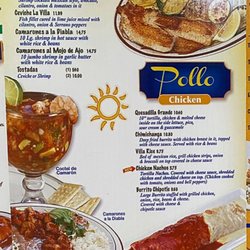 La Villa Mexican Restaurant - Menu - Seafood/Chicken