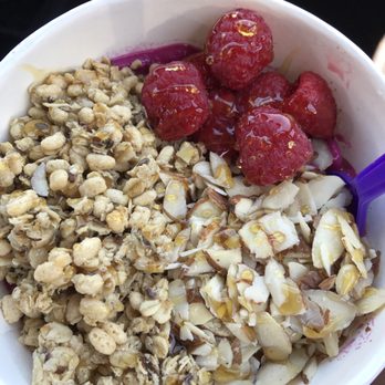 Sustain Juicery - Pitaya bowl topped with granola, almonds, raspberries, and honey. Loved the size for the price. - Juice Bars & Smoothies Near Me - Houston, Texas Sustain Juicery - Pitaya bowl topped with granola, almonds, raspberries, and honey. Loved the size for the price. - Juice Bars & Smoothies Near Me - Houston, Texas