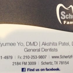 Schertz Family Dental - Business card