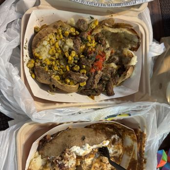 Potato Square - pleasantly surprised by the generous portion and quality. (Chipotle bowl next to takeout for size comparison.) - Food Trucks Near Me - Tarzana, California