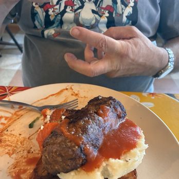 The Root Cafe - What is left of my meatloaf. Sorry I got excited and started eating before I took the picture. - Cafes Near Me - Little Rock, Arkansas