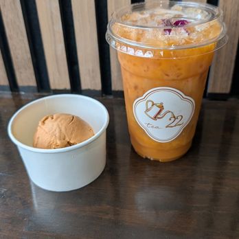 Tea22 - Thai tea ice cream & oat milk Thai tea - Thai Near Me - Newton, Massachusetts Tea22 - Thai tea ice cream & oat milk Thai tea - Thai Near Me - Newton, Massachusetts